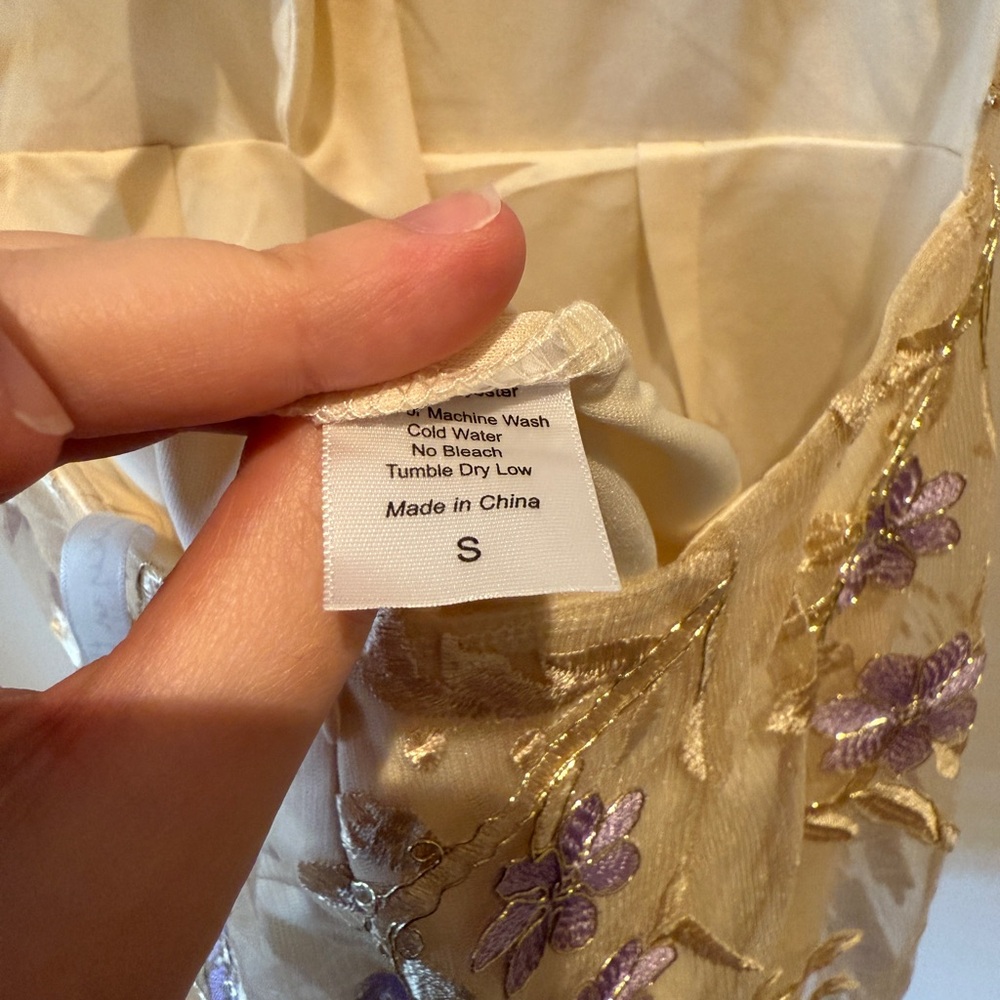 Lucy in the Sky Tank Tie Back Floral Embellished Mini Dress size Small - Picture 8 of 8